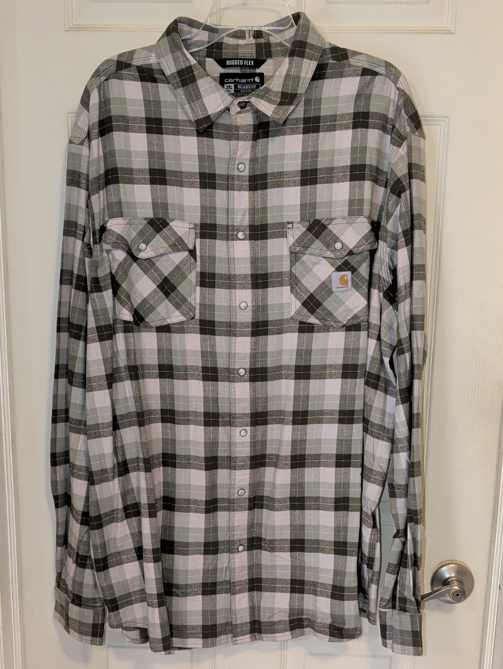 Carhartt Relaxed Fit Rugged Flex Plaid Shirt — Size 2XL